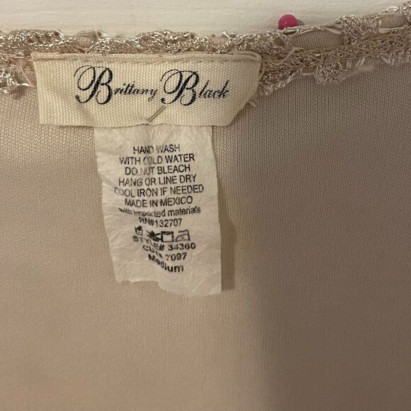 Brittany Black Lace Layered Boho Short Sleeve Hi lo Womens Top Size M - Picture 5 of 7